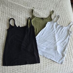 J. Crew Black and White Fitted Sleeveless Camisole Top